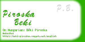 piroska beki business card